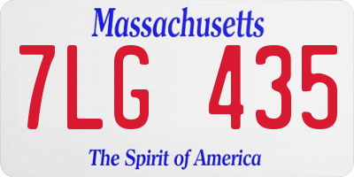MA license plate 7LG435