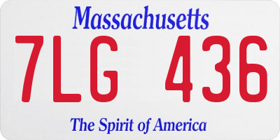MA license plate 7LG436