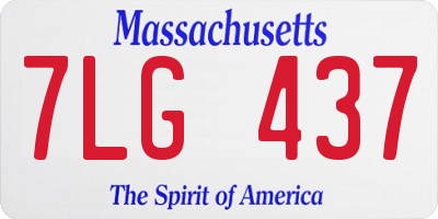 MA license plate 7LG437