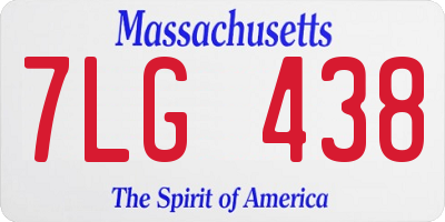 MA license plate 7LG438