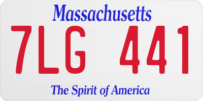MA license plate 7LG441