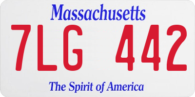 MA license plate 7LG442
