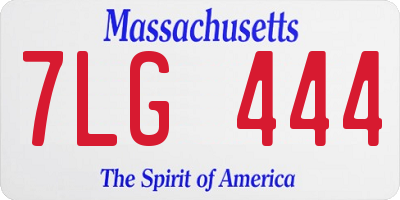 MA license plate 7LG444