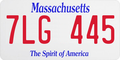 MA license plate 7LG445
