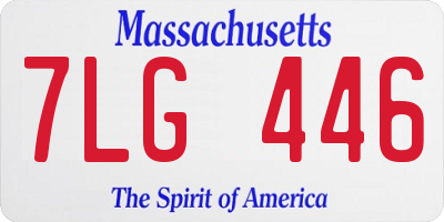 MA license plate 7LG446