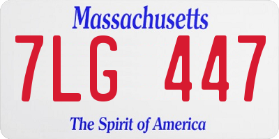 MA license plate 7LG447