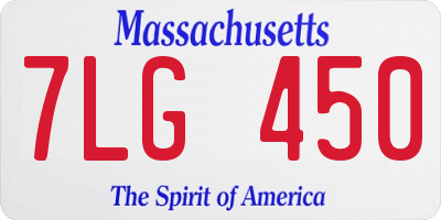 MA license plate 7LG450
