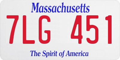 MA license plate 7LG451