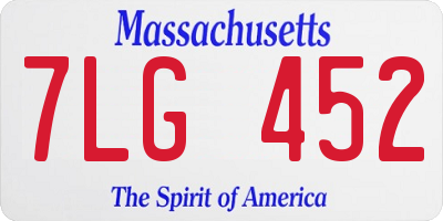 MA license plate 7LG452