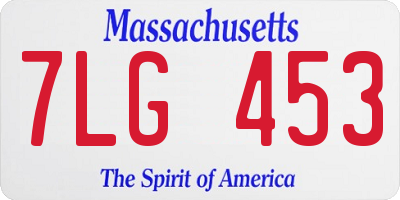 MA license plate 7LG453