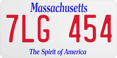 MA license plate 7LG454