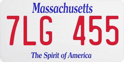 MA license plate 7LG455
