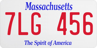 MA license plate 7LG456