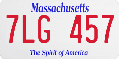 MA license plate 7LG457