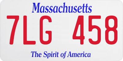 MA license plate 7LG458