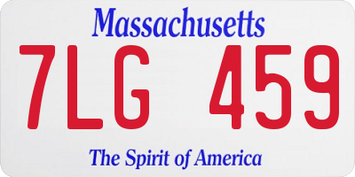 MA license plate 7LG459