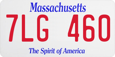 MA license plate 7LG460