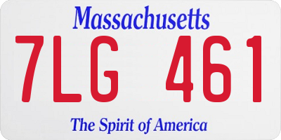 MA license plate 7LG461
