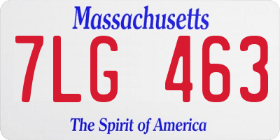 MA license plate 7LG463
