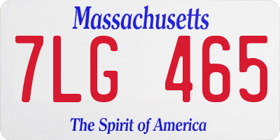 MA license plate 7LG465