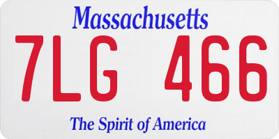MA license plate 7LG466