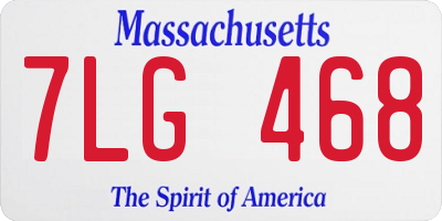 MA license plate 7LG468