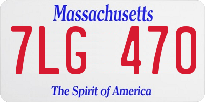 MA license plate 7LG470