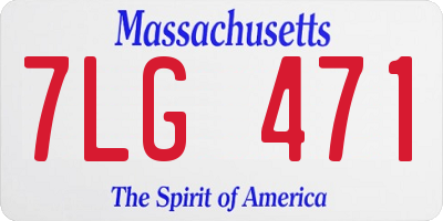 MA license plate 7LG471