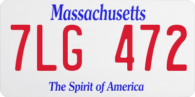 MA license plate 7LG472