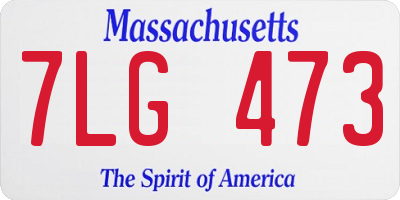 MA license plate 7LG473