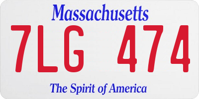 MA license plate 7LG474