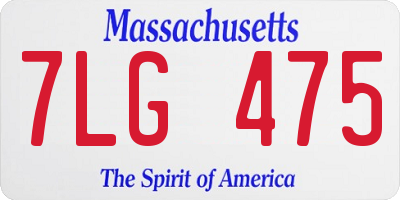 MA license plate 7LG475