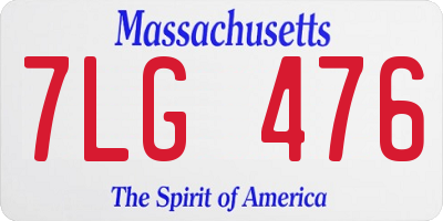 MA license plate 7LG476