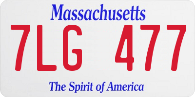 MA license plate 7LG477