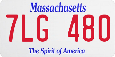 MA license plate 7LG480