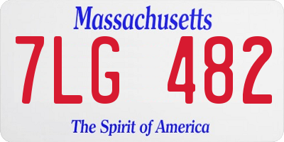 MA license plate 7LG482