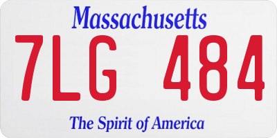 MA license plate 7LG484