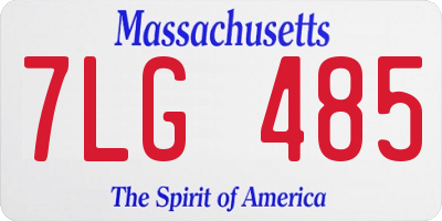 MA license plate 7LG485