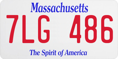 MA license plate 7LG486