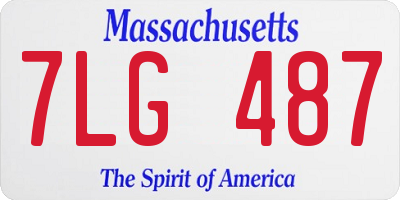 MA license plate 7LG487