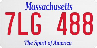 MA license plate 7LG488