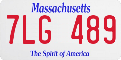 MA license plate 7LG489