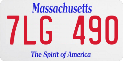 MA license plate 7LG490