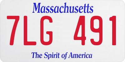 MA license plate 7LG491