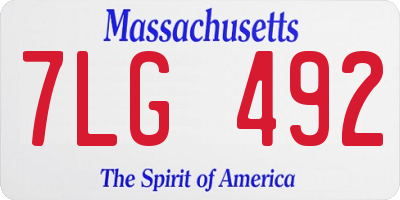 MA license plate 7LG492