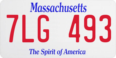MA license plate 7LG493