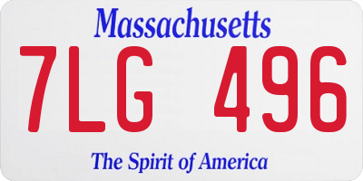 MA license plate 7LG496