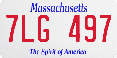 MA license plate 7LG497
