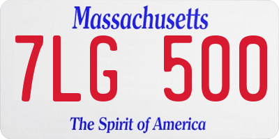 MA license plate 7LG500