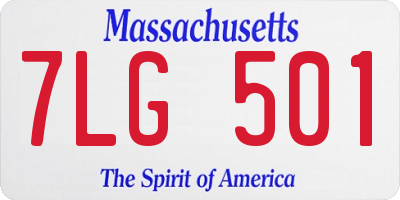 MA license plate 7LG501